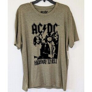 Lucky Brand Men's ACDC Highway to Hell Graphic T-Shirt Size XL Tan / Black